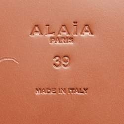 Pre Owned Alaia Black Leather Slip On Loafers Size 39