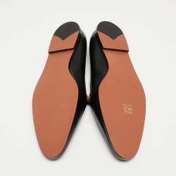 Pre Owned Alaia Black Leather Slip On Loafers Size 39