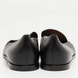 Pre Owned Alaia Black Leather Slip On Loafers Size 39