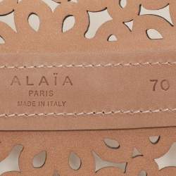 Alaia Light Pink Laser Cut Leather Corset Belt 70CM