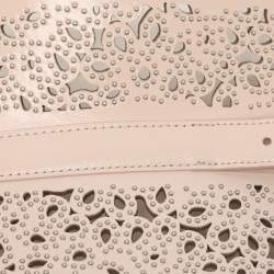 Alaia Light Pink Laser Cut Leather Corset Belt 70CM