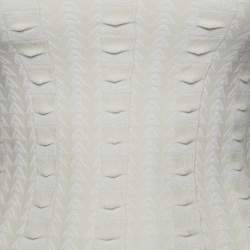 Alaia Cream Patterned Wool Blend Knit Mini Dress S