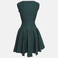 مملوكة مسبقًا Alaia Green Wool Blend Knit Sleeveless Flared Mini Dress S