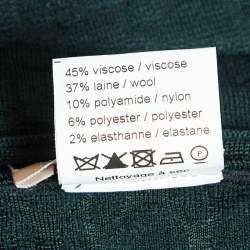 مملوكة مسبقًا Alaia Green Wool Blend Knit Sleeveless Flared Mini Dress S