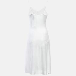 مملوكة مسبقًا Alaia White Pinhole Pattern Knit Sleeveless Mini Dress L