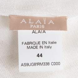 مملوكة مسبقًا Alaia White Pinhole Pattern Knit Sleeveless Mini Dress L