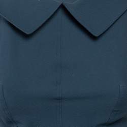 مملوكة مسبقًا Alaia Blue Textured Cotton Collar Detail Mini Skater Dress M