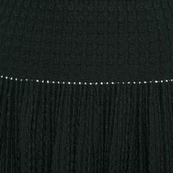 Pre Owned Alaia Black Wool Blend Knit Pleated Short Dress M