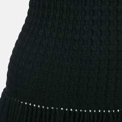 Pre Owned Alaia Black Wool Blend Knit Pleated Short Dress M