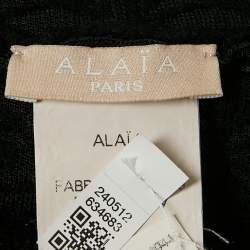 Alaia Black Velvet Jacquard Flared Scallop Mini Skirt M
