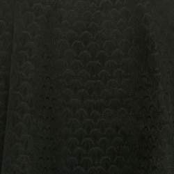 Alaia Black Velvet Jacquard Flared Scallop Mini Skirt M