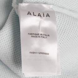 Pre Owned Alaia Light Blue Jersey Hooded Top S