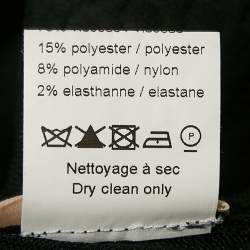 Pre Owned Alaia Black Textured Stretch Knit Scallop Short Dress S