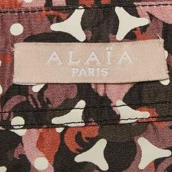 Alaia Pink Abstract Print Silk Cropped Shirt M