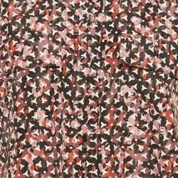 Alaia Pink Abstract Print Silk Cropped Shirt M