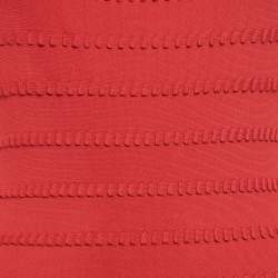 Alaia Red Patterned Jersey Sleeveless Mini Dress L