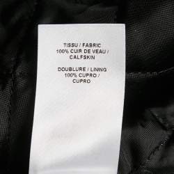 Alaia Black Leather Cropped Zip-Up Biker Jacket S