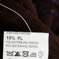 Pre Owned Alaia Brown Lurex-Wool Blend Patterned Knit Sleeveless Short Dress M