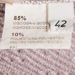 Pre Owned Alaia Light Purple Patterned Knit Sleeveless Short Dress L