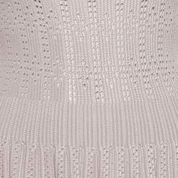 Pre Owned Alaia Light Purple Patterned Knit Sleeveless Short Dress L