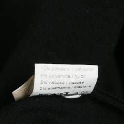 Alaia Black Stripe Detail Wool Blend Knit Fit and Flare Mini Dress M