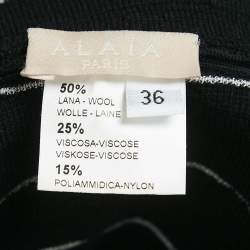 مملوكة مسبقًا Alaia Black Dotted Lurex Knit Flared Mini Dress S