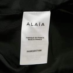 Alaia Red/Black Tiger Jacquard Textured Wool Short Coat M
