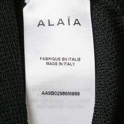 Pre Owned Alaia Black Pique Sleeveless Bodysuit S