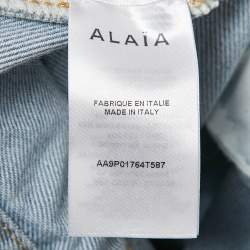 Pre Owned Alaia Blue Round Denim High Waist Jeans S Waist 24"
