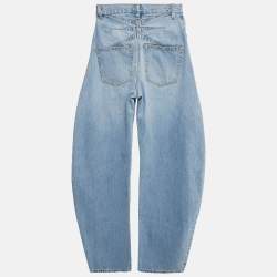 Pre Owned Alaia Blue Round Denim High Waist Jeans S Waist 24"