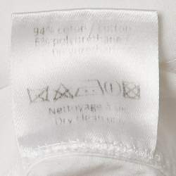 Pre Owned Alaia White Cotton Long Sleeve Crop Shirt M