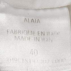 Pre Owned Alaia White Cotton Long Sleeve Crop Shirt M