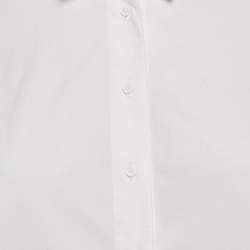 Pre Owned Alaia White Cotton Long Sleeve Crop Shirt M