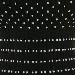 Alaia Black Lurex Dotted Knit Sleeveless Flared Mini Dress M