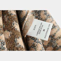 Alaia Brown Printed Leopard Hoodie XS