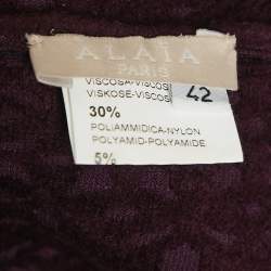 Alaia Burgundy Jacquard Knit Sleeveless L