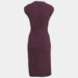 Alaia Burgundy Jacquard Knit Sleeveless L