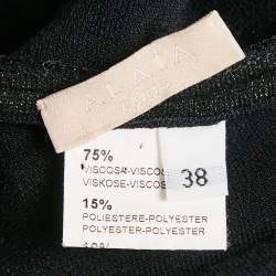 Pre Owned Alaia Vintage Black Lurex Knit Sleeveless Short Dress M