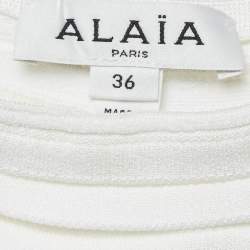 مملوكة مسبقًا Alaia White Jersey Layered Long Bodycon Dress S