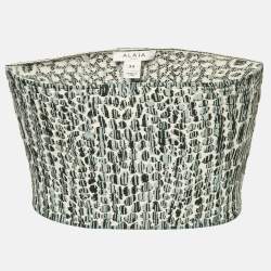 Alaia Grey Croc-Pattern Stretch Knit Bandeau Top S