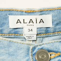 Alaia Blue Denim High Rise Balloon Jeans XS Waist 23"