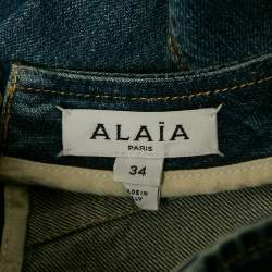 Alaïa Blue Faded Denim Pencil Skirt XS Waist 23"