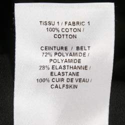 Alaia Black Poplin Leather Buckle Mini Japanese Dress XS
