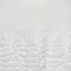 Pre Owned Alaia White Ruffled Stretch Knit Sleeveless Gown XL