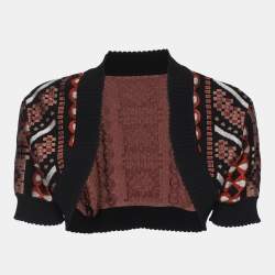Alaia Multicolor Stretch Knit Cropped Shrug M