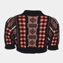 Alaia Multicolor Stretch Knit Cropped Shrug M