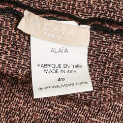 Alaia Black/Pink Floral Jacquard Knit Gown M