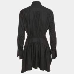 مملوكة مسبقًا فستان قميص بأكمام طويلة قطني أسود علايا مقاس كبير (لارج)