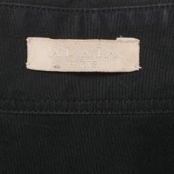 مملوكة مسبقًا فستان قميص بأكمام طويلة قطني أسود علايا مقاس كبير (لارج)