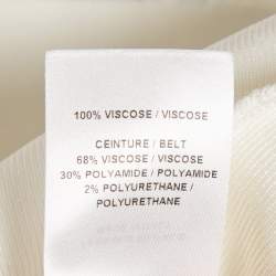 Pre Owned Alaia White Stretch Rib Knit Palazzo Pants XS